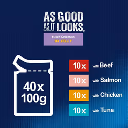 Felix As Good As It Looks Senior Cat Mixed Selection, 40 x 100 g