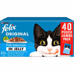 Felix Adult Wet Cat Food Fish Selection in Jelly 40 x 100g Pouches