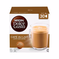Nescafe Dolce Gusto Cafe Au Lait Coffee Pods (Pack of 3, Total 90 Capsules)