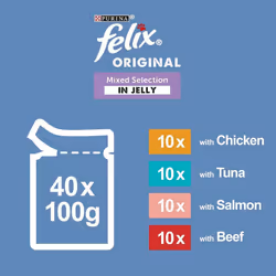 Felix Original Mixed Selection In Jelly Cat Food, 100 g (Pack of 40)