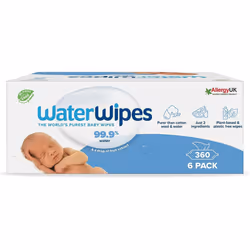 WaterWipes Original Plastic Free Baby Wipes, 360 Count (6 packs), 99.9% Water Based Wet Wipes & Unscented for Sensitive Skin