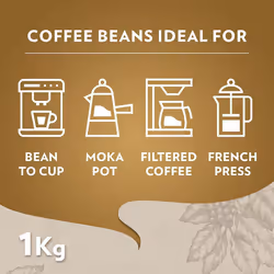 Lavazza, QualitÃ  Oro, Coffee Beans, a Filter Coffee Machine, with Fruity and Flowery Aromatic Notes, 100% Arabica, Intensity 5/10, Medium Roast, 1 Kg