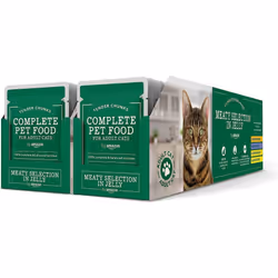 Cats Food Complete Food for Adult Cats, Meat Selection in Jelly, 4.8 kg (48 Packs of 100g)