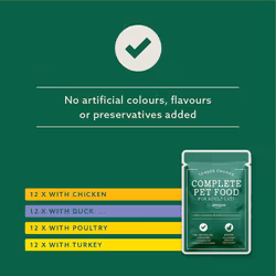 Cats Food Complete Food for Adult Cats, Meat Selection in Jelly, 4.8 kg (48 Packs of 100g)