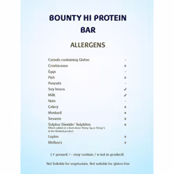 Bounty Hi Protein Bar (12 x 52g), High Protein Energy Snack with Milk Chocolate and Coconut, 18g Protein