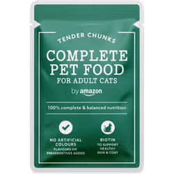 by Amazon Complete Food for Adult Cats, Meat Selection In Gravy, 4.8 kg (48 Packs of 100g) (Previously Lifelong)