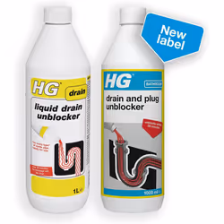 HG Drain and Plug Unblocker, Effectively Removes Blockages, Liquid Cleaner for Blocked Drain Pipes in Sinks or Shower Traps - 1L (139100106)