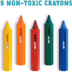 Munchkin Bath Crayons Colourful MessFree Shower Toys Draws Tiles Porcelain Creative Art Toddler Kids Bath Toys Washable Baby Bath Toy Set 5 Crayons