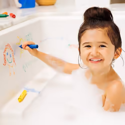Munchkin Bath Crayons Colourful MessFree Shower Toys Draws Tiles Porcelain Creative Art Toddler Kids Bath Toys Washable Baby Bath Toy Set 5 Crayons