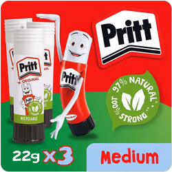 Pritt Glue Stick, Safe & Child-Friendly Craft Glue for Arts & Crafts Activities, Strong-Hold adhesive for School & Office Sup ...
