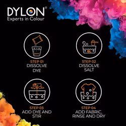 DYLON Hand Dye, Fabric Dye Sachet for Clothes, Soft Furnishings and Projects, 50 g - Navy Blue