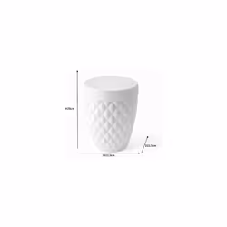 Addis 518030 Diamond Style Round Swing Lid Bathroom Bin, White