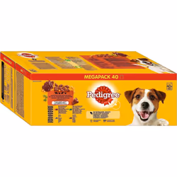 Pedigree Mixed Selection in Jelly 40 Pouches, Adult Wet Dog Food, Megapack (40 x 100 g)