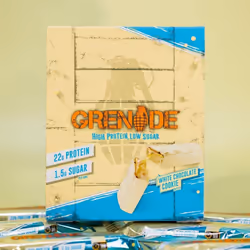 Grenade High Protein, Low Sugar Bar - White Chocolate Cookie, 12 x 60 g