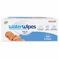 WaterWipes Original Plastic Free Baby Wipes, 360 Count (6 packs), 99.9% Water Based Wet Wipes & Unscented for Sensitive Skin