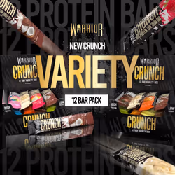 Warrior, CRUNCH - High Protein Bars - 20g Protein Each Bar - 12 Pack x 64g, Variety Pack