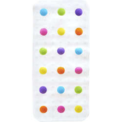 Dandy Dots Non Slip Baby Bath Mat Colourful Bubble Bath Mat & Shower Mat Safety Kids Bath Mat Plastic Bath Mat with Skid Resistant Suction Cups,