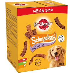 Pedigree Schmackos Mega Pack 110 Strips Snacks, Dog Treat Multipack with Beef, Lamb and Poultry Flavours