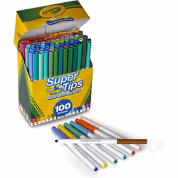 Crayola - Super Tips Marker Set, Washable Markers, 100 Unique Colors, Art Set for Kids, 100 Count