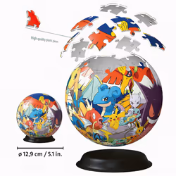 Ravensburger Pokemon 3D Jigsaw Puzzle Ball for Kids Age 6 Years Up - 72 Pieces - No Glue Required