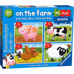 Ravensburger On The Farm, My First Jigsaw Puzzles (2, 3, 4 & 5 Piece) Educational Toys for Toddlers Age 18 Months and Up, Whi ...