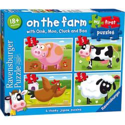 Ravensburger On The Farm, My First Jigsaw Puzzles (2, 3, 4 & 5 Piece) Educational Toys for Toddlers Age 18 Months and Up, White, 23.7 x 4.9 x 20.3 cm