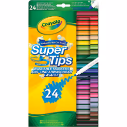 CRAYOLA SuperTips Washable Markers Assorted | Premium Felt Tip Pens That Can Easily Wash Skin & Clothing | Ideal for Kids Age ...