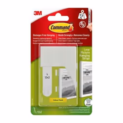 Command Picture & Frame Hanging Strips Value Pack, Large White 12-Pairs - Damage Free Hanging For Pictures Frames Mirrors Wal ...