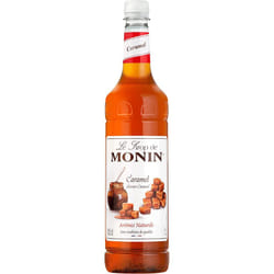 MONIN Premium Caramel Syrup 1L for Coffee and Cocktails. Vegan-Friendly, Allergen-Free, 100 Percent Natural Flavours and Colourings