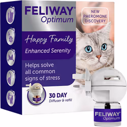 FELIWAY Optimum diffuser & 30 day refill, the best solution to ease cat anxiety, cat conflict and stress in the home, 48 ml ( ...