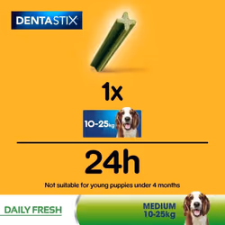 Pedigree Dentastix - Fresh Daily Dental Chews Medium Dog, 112 Sticks - 2.88 kg MegaPack (4 x 28 Sticks)