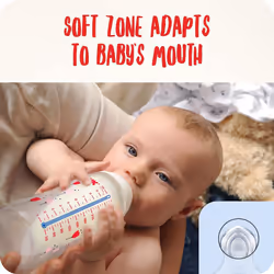 NUK First Choice+ Baby Bottles Set | 0-6 Months | Temperature Control | Anti Colic Vent | 300 ml | BPA-Free | Silicone Teat | 3 Count | Safari