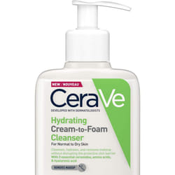 CeraVe Hydrating Cream - to - Foam Cleanser for Normal to Dry Skin 236ml with Amino Acids, Hyaluronic Acid and 3 Essential Ceramides