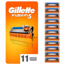 Gillette Fusion5 Razor Blades Men, Pack of 11 Razor Blade Refills with Precision Trimmer, 5 Anti-Friction Razor Blades
