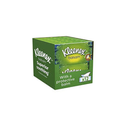 Kleenex Balsam Facial Tissues - Pack of 12 Tissue Boxes - Balm Tissues Protect and Soothe Your Nose when You've Got a Cold - Balmcare with Aloe Vera,