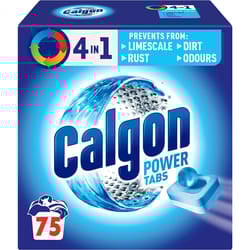 Calgon 4-in-1 Water Softener Tablets Washing Machine Cleaner Removes Odours Limescale & Residue Deep Clean Units: 75 Tablets Size: XL Pack Pack of 75