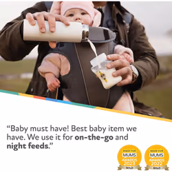 Nuby RapidCool Portable Baby Bottle Maker, Prepare A Formula Feed in Just 2 Minutes, Ideal for Travel Bottles and Night Feeds. Includes Milk Powder