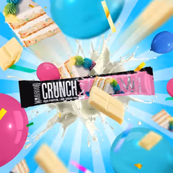 Warrior, CRUNCH - High Protein Bars - 20g Protein Each Bar - 12 Pack x 64g, Birthday Cake