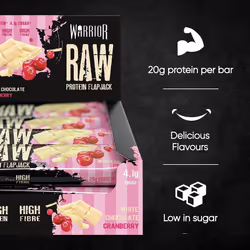 Warrior Raw Protein Flapjack White Chocolate Cranberry 12X75G