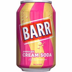 BARR since 1875, American Cream Soda, 24 pack Fizzy Drink Cans, No Sugar Free Diet, 24 x 330 ml