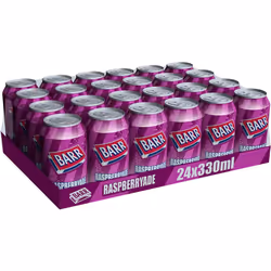 BARR since 1875, Raspberry, 24 pack Fizzy Drink Cans, Low Sugar, 24 x 330 ml