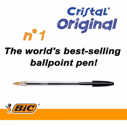 BIC Cristal Original Smudge Free Ballpoint Pens, Ideal for School, Black, Medium Point (1.0mm), Pack of 50