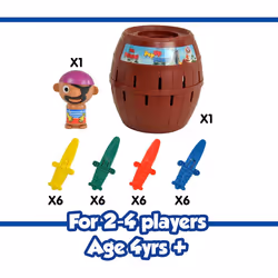 TOMY Pop Up Pirate Classic Children's Action Board Game, Action Game for Children 4, 5, 6, 7, 8 Year Old Boys and Girls and Adults
