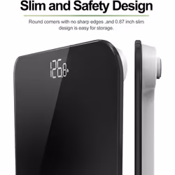 Digital Bathroom Scales for Body Weight Scale Electronic Bath Scales with High Precision Sensors Accurate People LED Display Step On Black Core 1S
