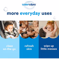 WaterWipes Original Plastic Free Baby Wipes 540 Count (9 packs) 99.9% Water Based Wet Wipes & Unscented for Sensitive Skin