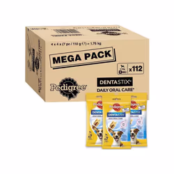 Pedigree DentaStix 112 Sticks Functional Snacks, Daily Dental Chews for Small Dogs (5 -10 kg), Megapack
