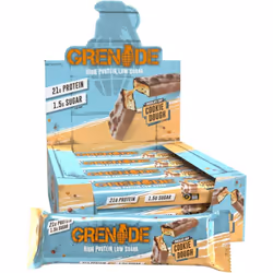 Grenade High Protein, Low Sugar Bar - Chocolate Chip Cookie Dough, 12 x 60 g