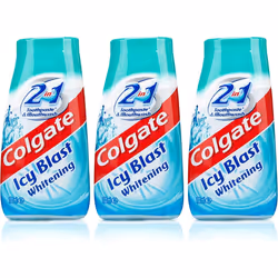 3X Colgate 2 in 1 Toothpaste & Mouthwash ICY Blast Whitening 100ml Travel Size