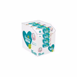 Pampers Baby Wipes Multipack, Sensitive, 1200 Wet Wipes (15 x 80), Baby Essentials for Newborn, Fragrance Free