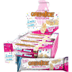Grenade High Protein and Low Carb Bar, 12 x 60 g - Birthday Cake